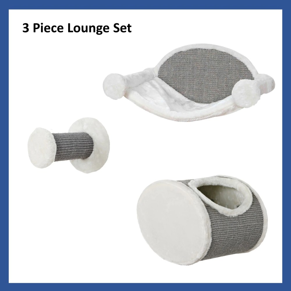 TRIXIE Liam Multi-Level Wall Mounted Cat Perch-Lounge Set, Gray - Image 2