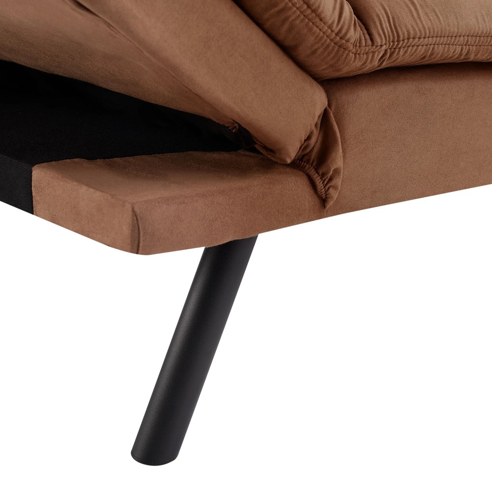 Mainstays 72" Memory Foam Futon Sofa Bed, Camel - Image 3