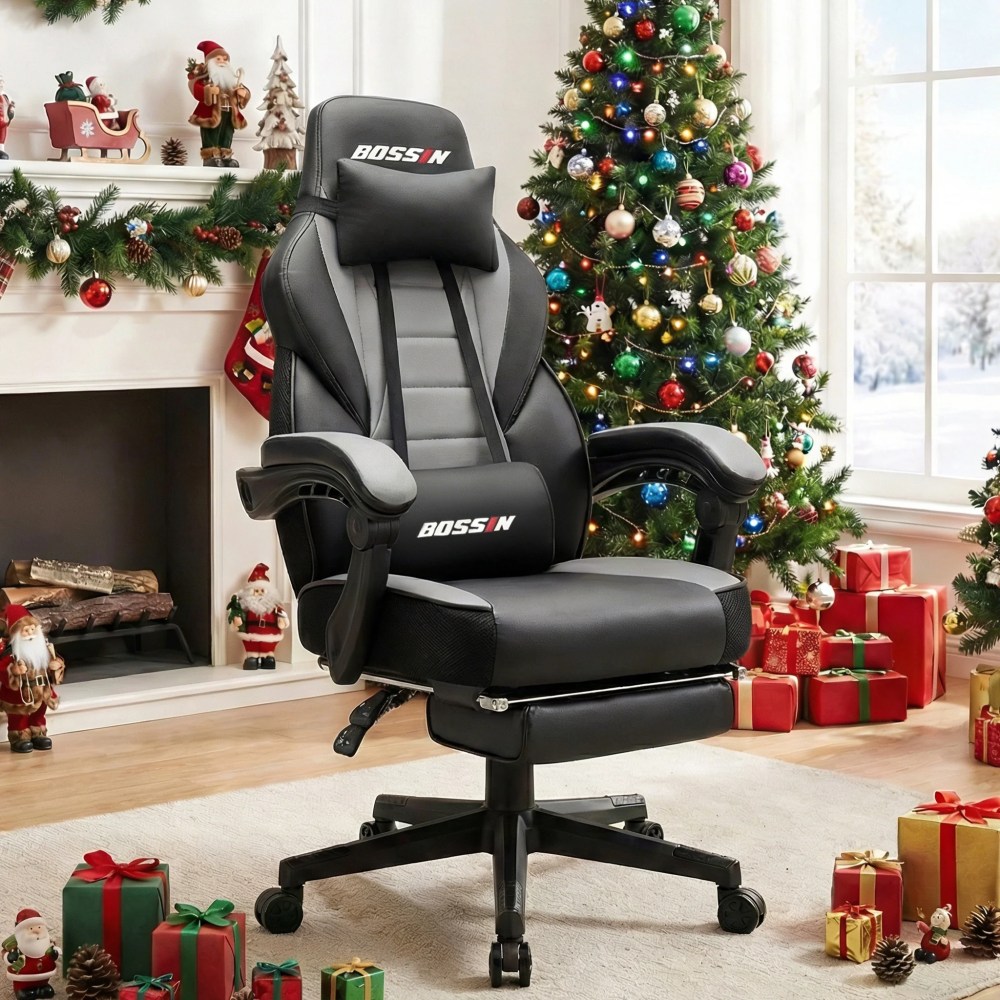 Waleaf Gaming Chair with Footrest,Ergonomic Gamer Chair for Adult with Lumbar Massage