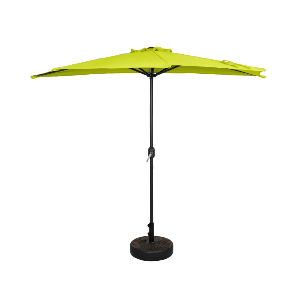 Andrea 9-Ft. Half Umbrella with Bronze Finish Fillable Base Lime