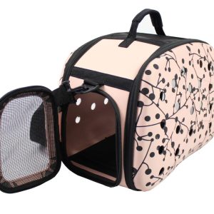 Narrow Shelled Perforated Lightweight Collapsible Military Grade Transportable Designer Pet Carrier