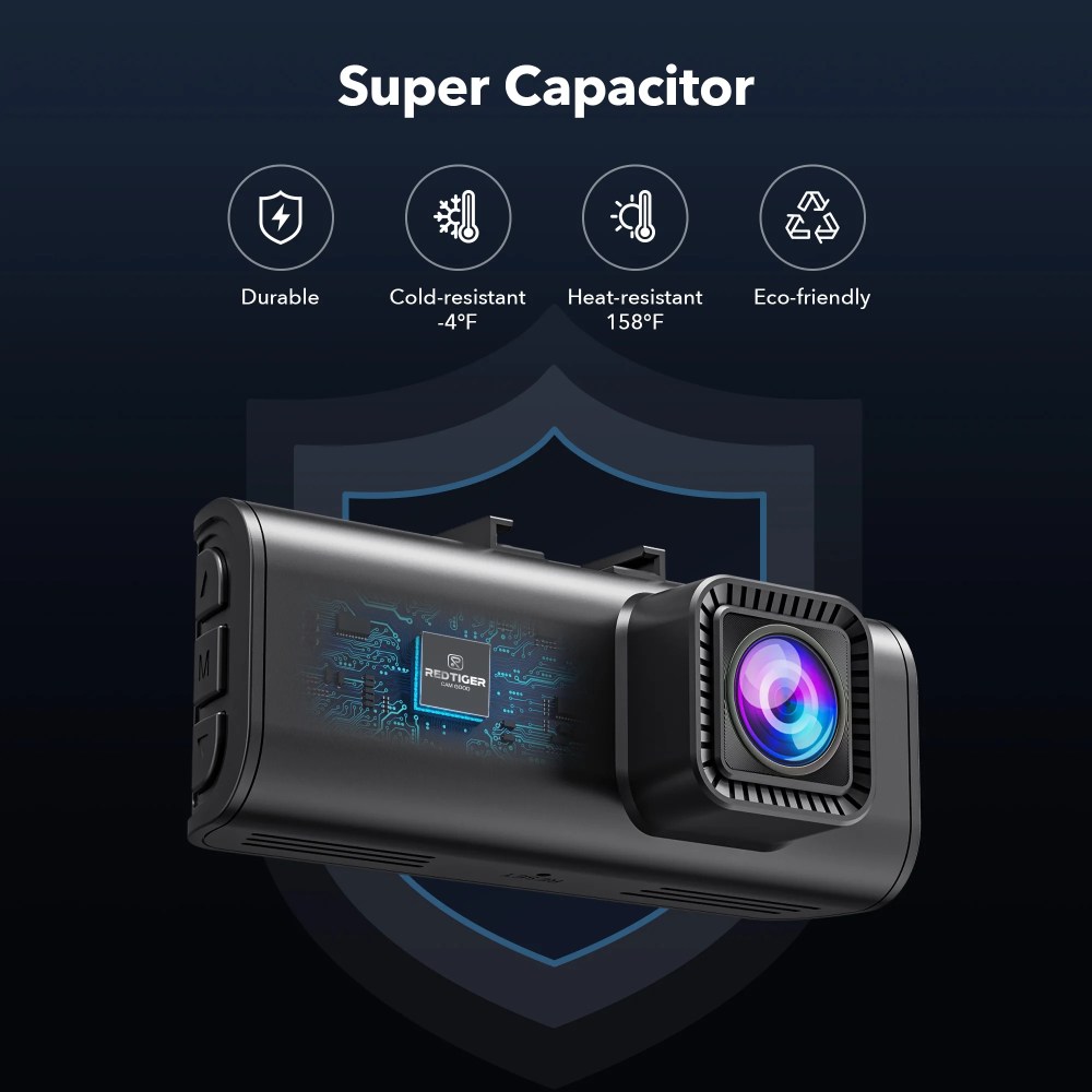 REDTIGER Dash Cam for Cars, 4K/2.5K Full HD Car Camera Dash Cam, 3.16" IPS Screen Dash Cam, Dashcam Built-in Wi-Fi GPS, Night Vision, Loop Recording, Vehicle, Parking Mode, Free 32GB Card - Image 11