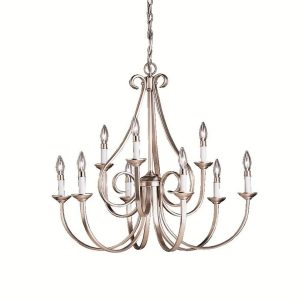 2031NI Kichler Lighting Dover - 9 light Chandelier - with Transitional inspirations - 29 inches tall by 32 inches wide-Brushed Nickel Finish