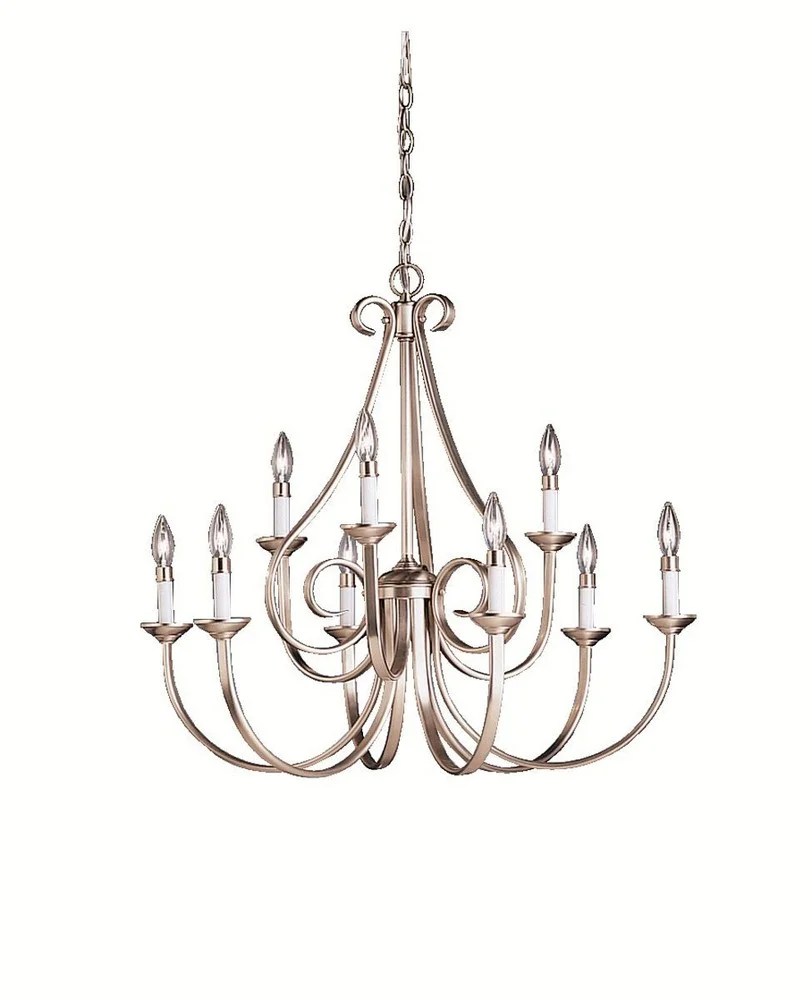 2031NI Kichler Lighting Dover - 9 light Chandelier - with Transitional inspirations - 29 inches tall by 32 inches wide-Brushed Nickel Finish