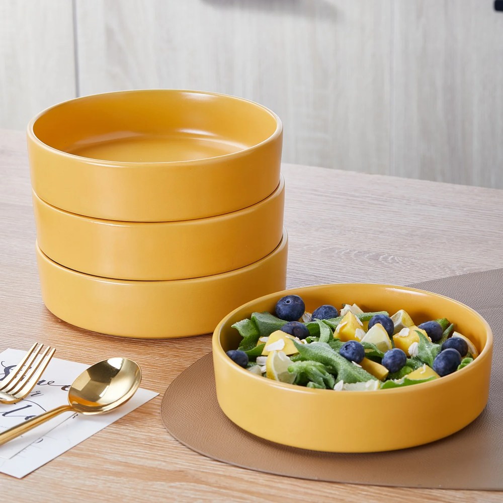 Stone Lain Cleo Stoneware Collection Dinnerware Set, 16-Piece Service for 4, Yellow - Image 6