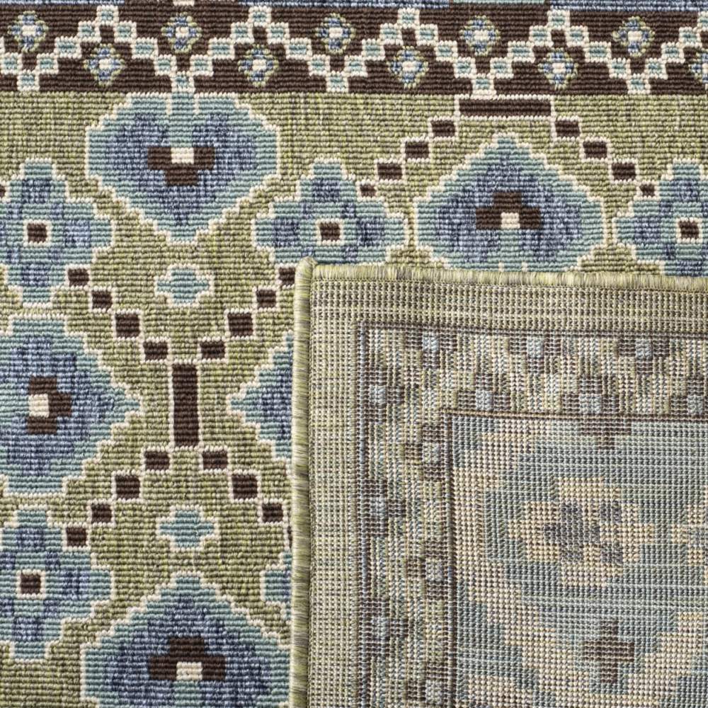 SAFAVIEH Veranda Moriah Southwestern Indoor/Outdoor Area Rug, 5'3" x 7'7", Green/Blue - Image 10