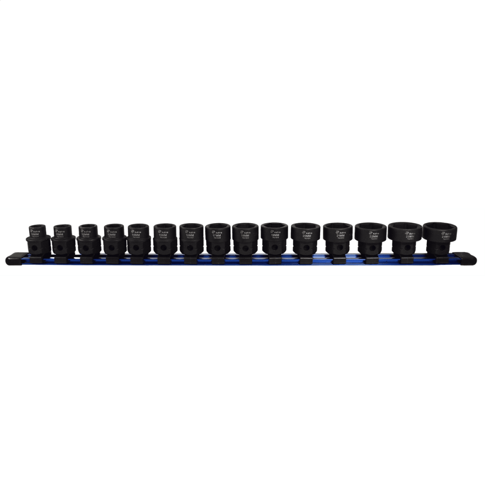 Astro Pneumatic Tool 78215 15pc 1/2-Inch Drive Low Profile Nano Impact Sockets - Metric