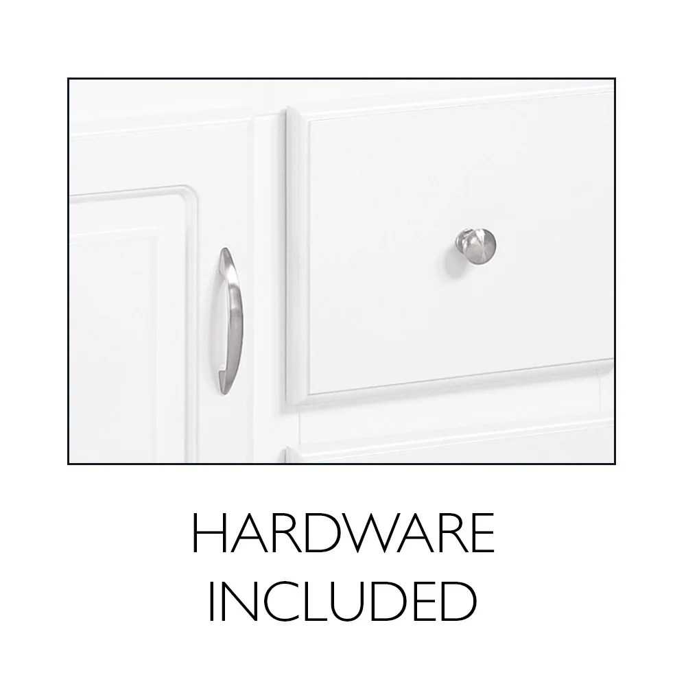 Design House Solid Wood 24" Wyndham 1-Door Ready to Assemble Bath Vanity Cabinet, White - Image 11