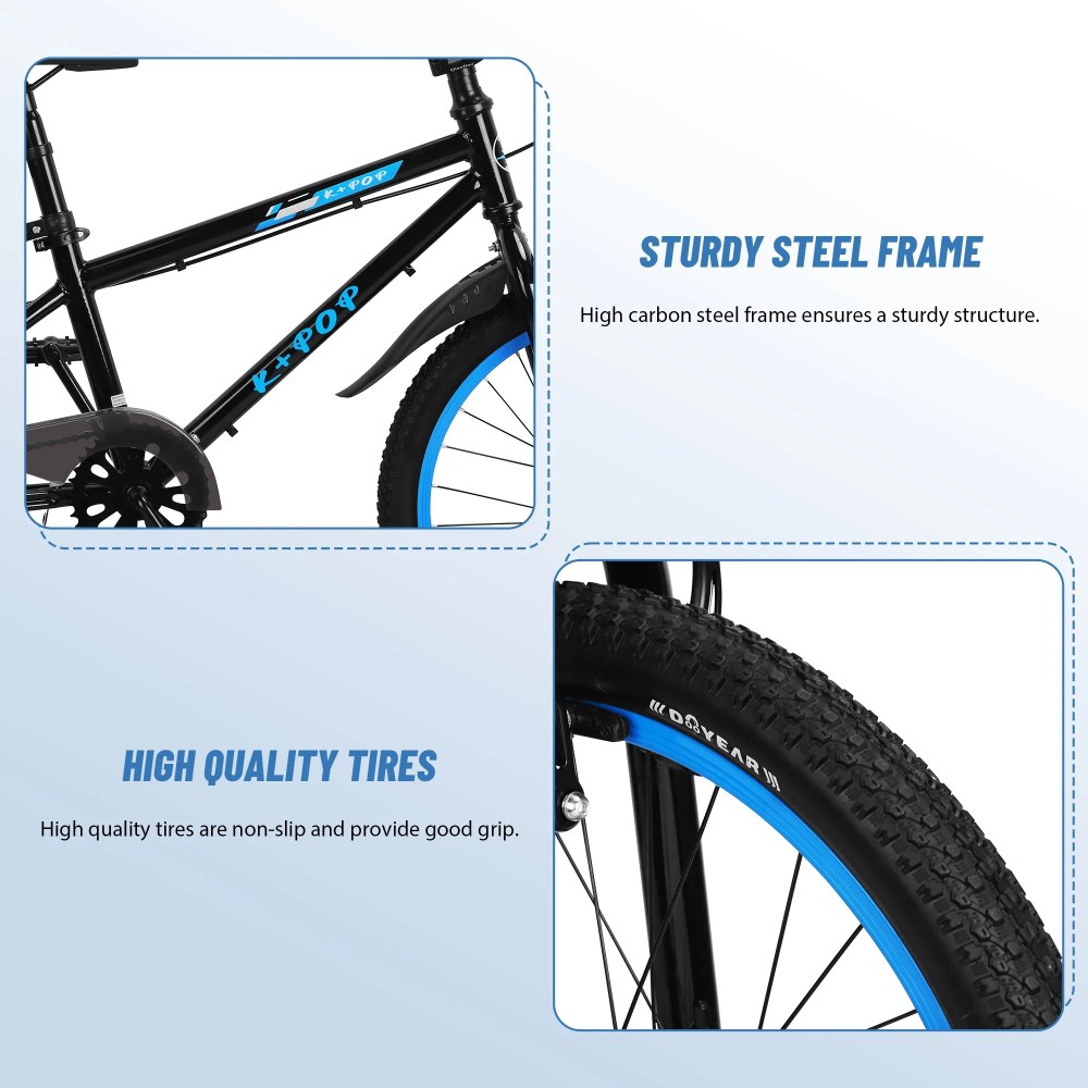 Bstjewey 20 Inch BMX Kids Bike, Adjustable Seat, Dual Brakes, Ages 7-12 - Image 4