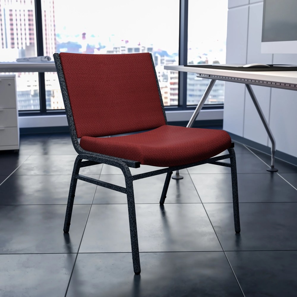 Flash Furniture 4 Pack HERCULES Series Big & Tall 1000 lb. Rated Burgundy Fabric Stack Chair - Image 7