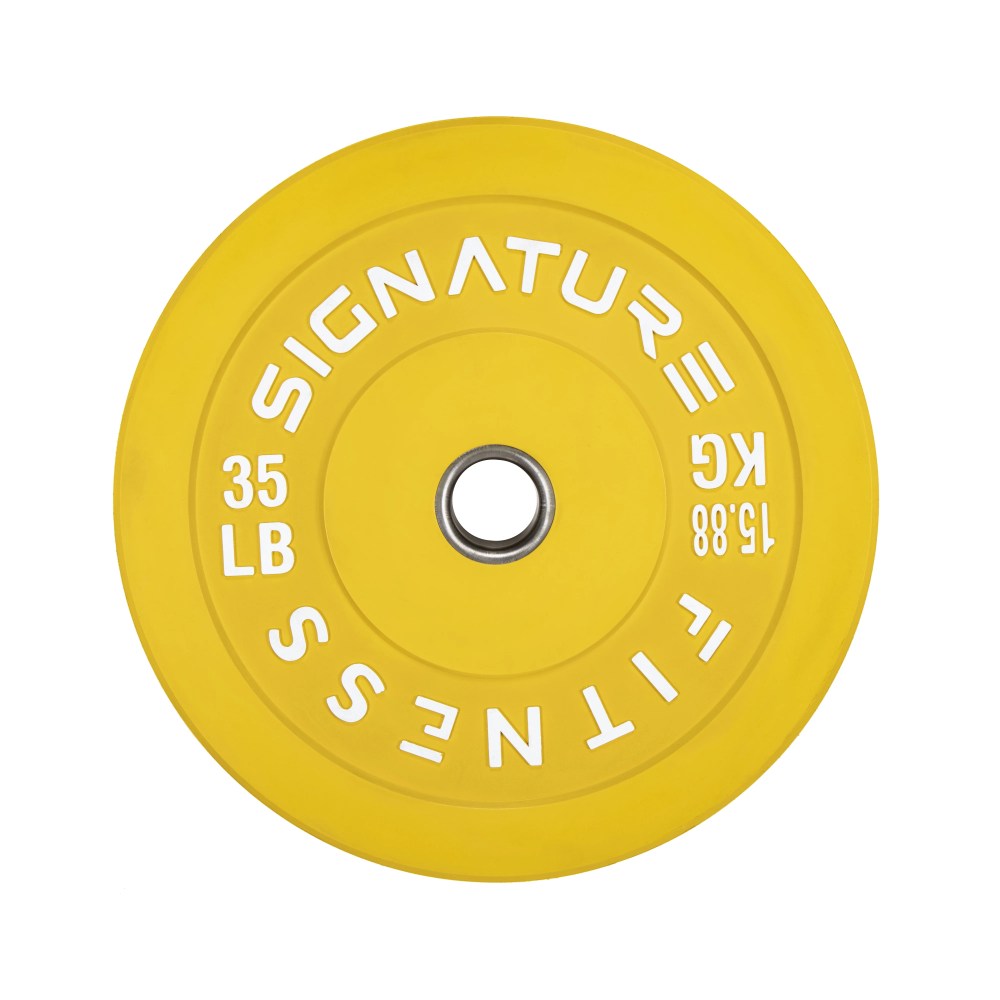 Signature Fitness 2" Olympic Bumper Plate Weight Plates with Steel Hub in Pairs or Sets - 100 Virgin Rubber - Image 3