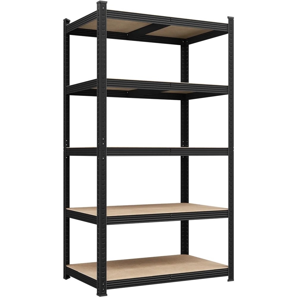 Alden Design 5-Tier Metal Boltless & Adjustable Storage Rack,  Black