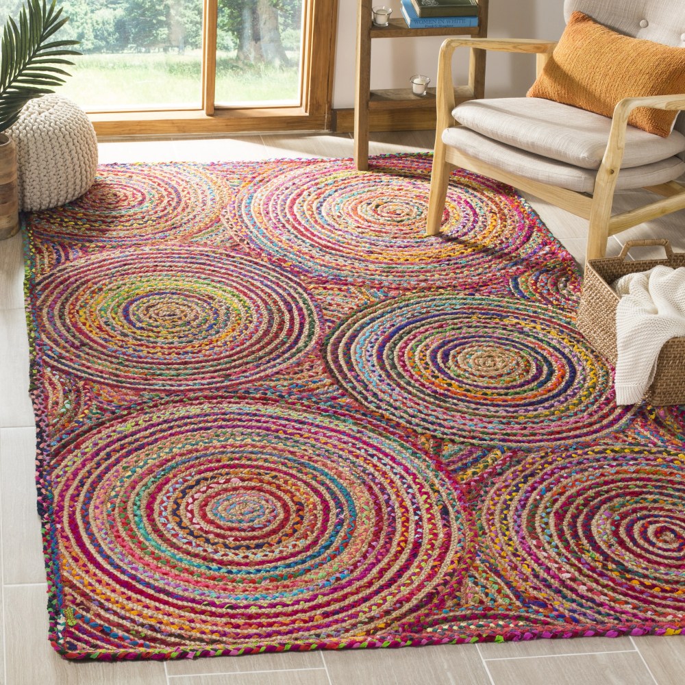 SAFAVIEH Cape Cod Bora Geometric Area Rug, Red/Multi, 5" x 8" - Image 6