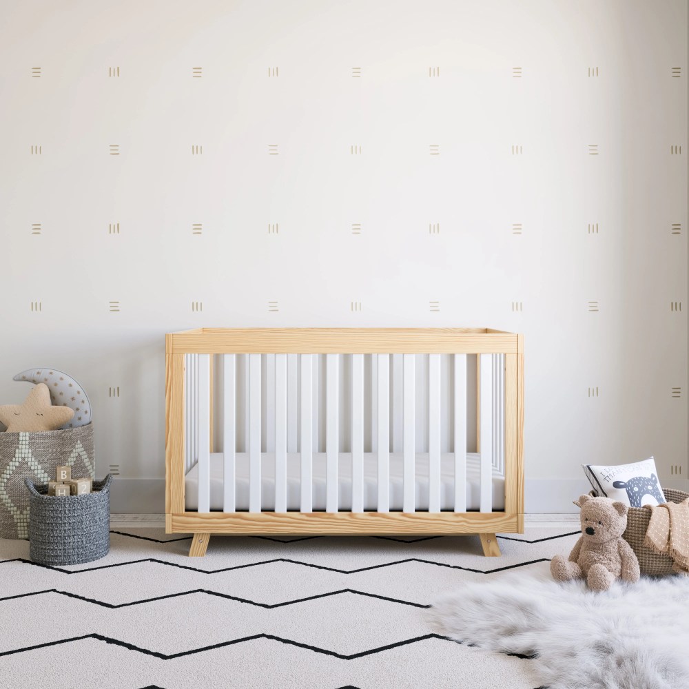 Storkcraft Beckett 3-in-1 Convertible Baby Crib, Natural/White