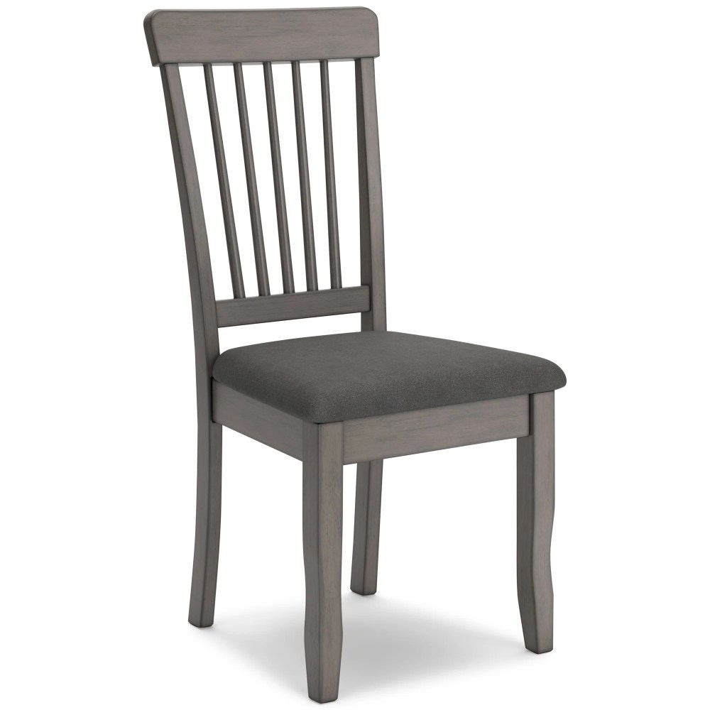 Signature Design by Ashley Shullden Upholstered Dining Side Chair Set (2),Gray,Modern Wood Chairs with Cushioned Seats and Spindle Back
