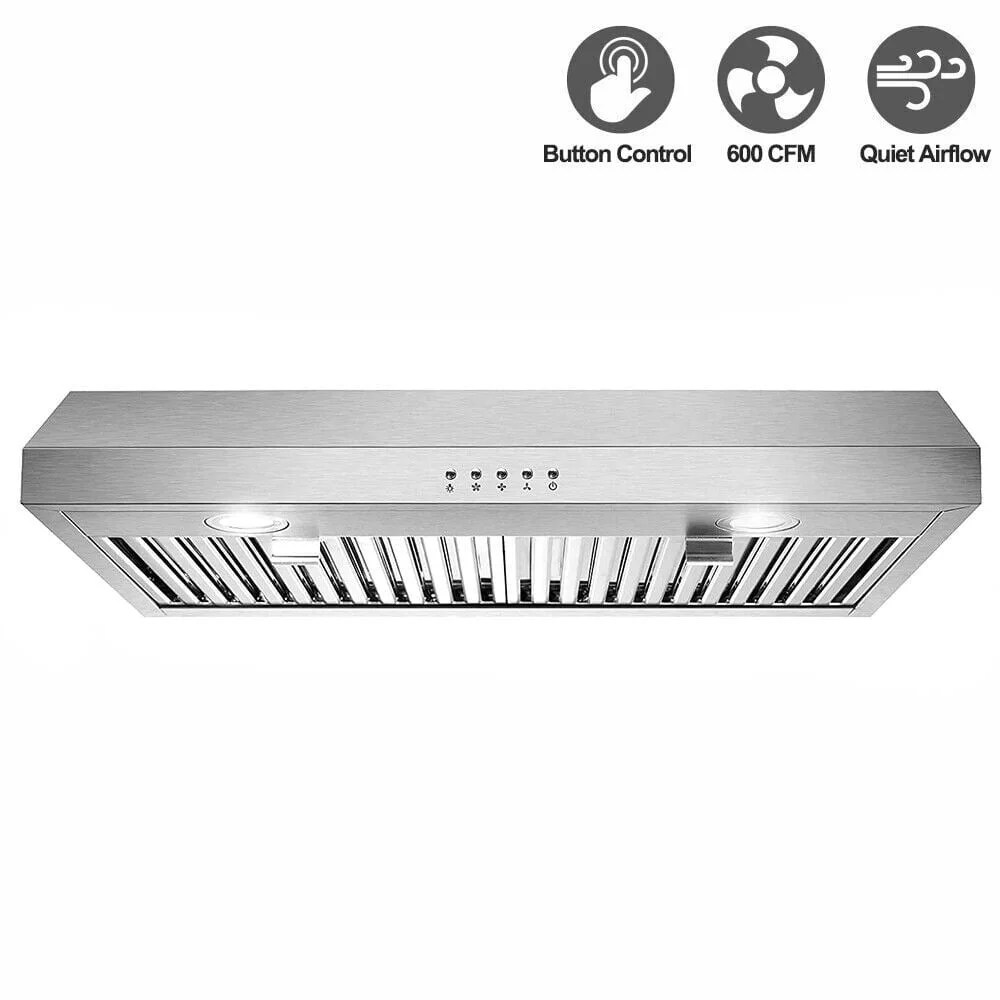 SNDOAS New 30 inch Kitchen Stainless Range Hood 3-Speed Under Cabinet Exhaust Vent with Filter 120V