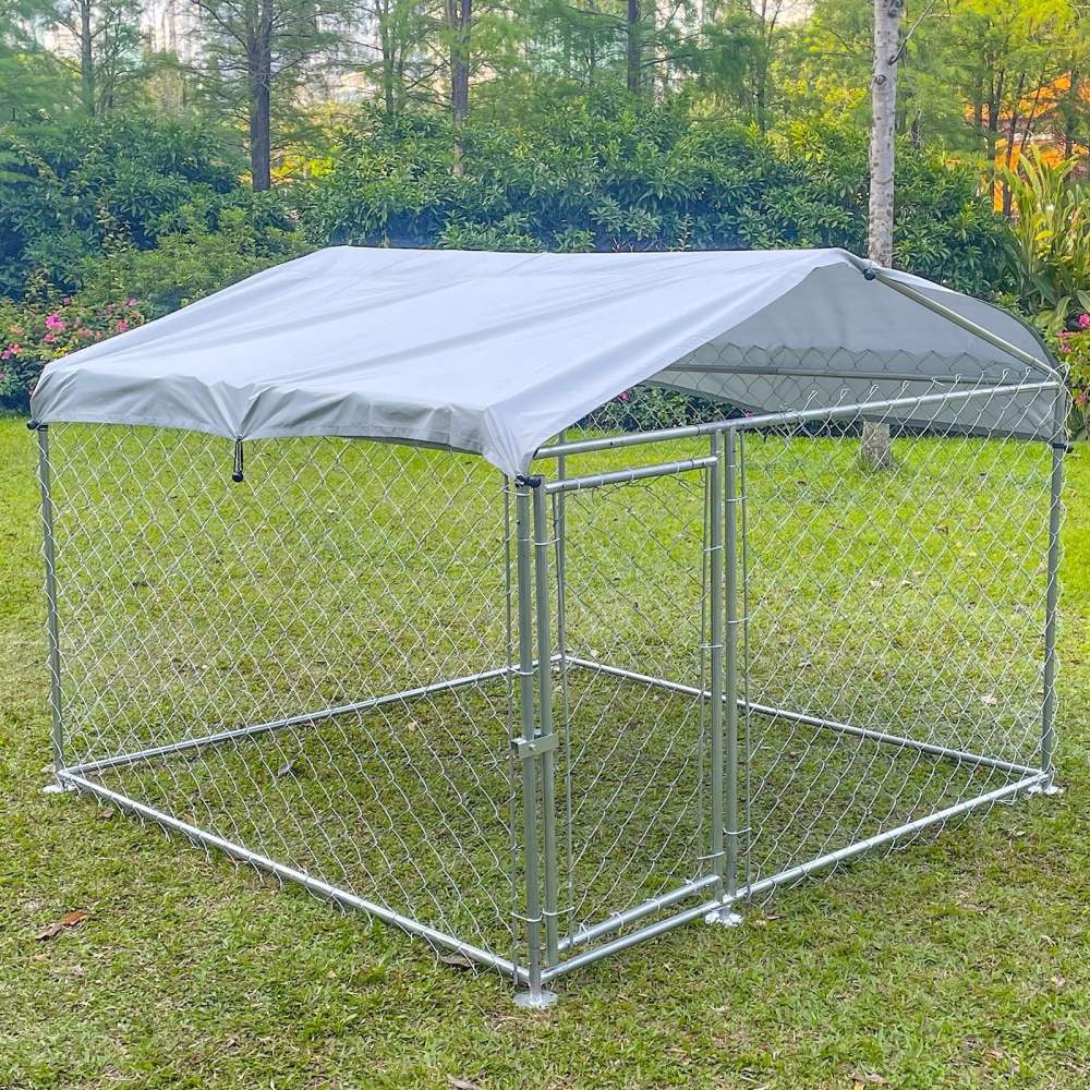 6.56ft x 6.56ft Outdoor Dog Kennel Metal Playpen Heavy Duty Dog Cages for Large Dogs Run Outside Exercise Pet Fences for Yard