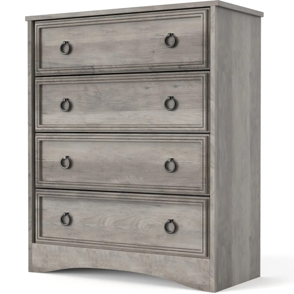 Jiekair Gray Dresser,4 Drawers Dresser Chest for Home Room