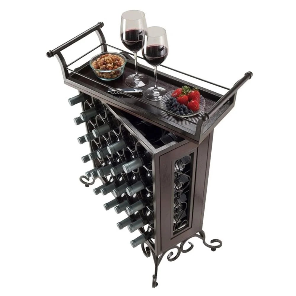 Winsome Silvano Transitional Wood/Metal Wine Rack with Removable Tray in Bronze - Image 6