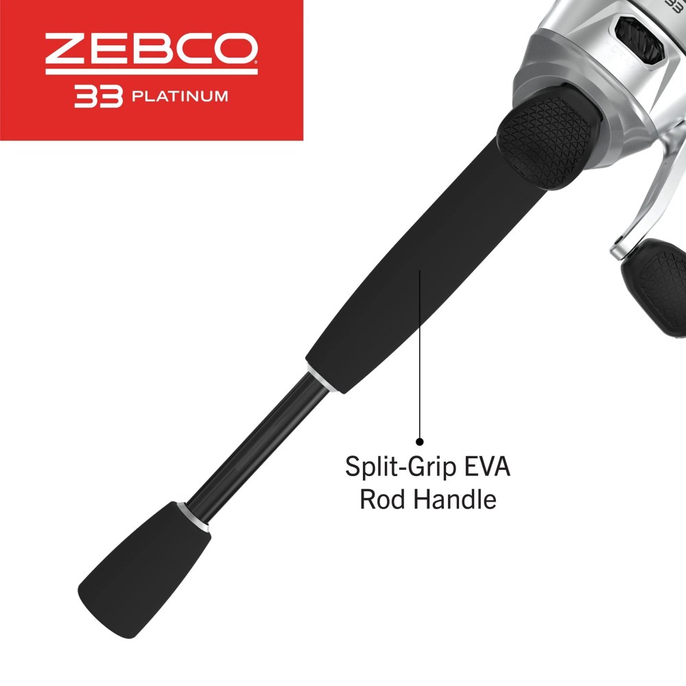 Zebco 33 Platinum Spincast Reel and Fishing Rod Combo, 6-Foot 2-Piece Rod, Size 30 Reel, Silver - Image 7