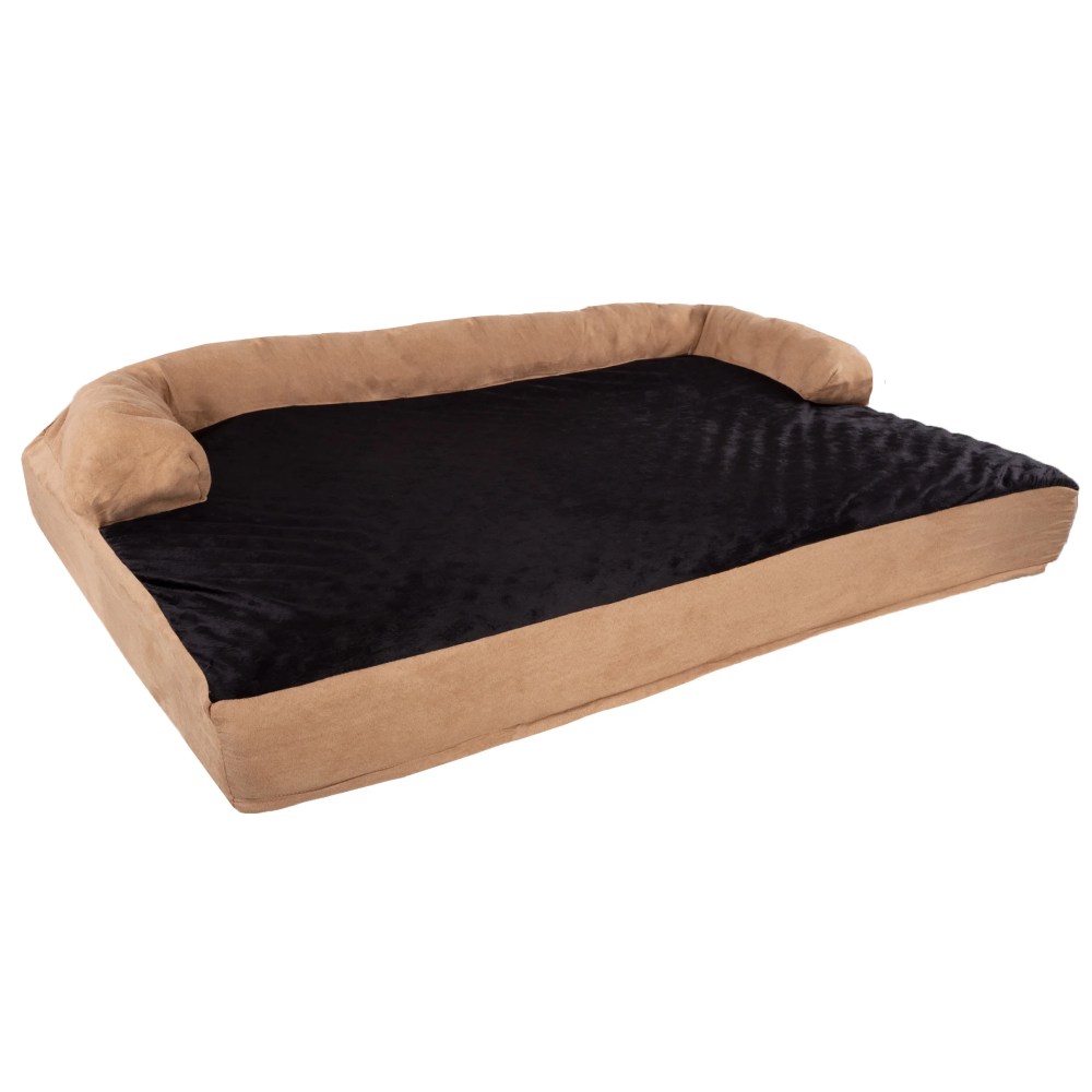 PETMAKER 3-Layer Sofa Dog Bed - Orthopedic Dog Furniture, Tan/Black - Image 3