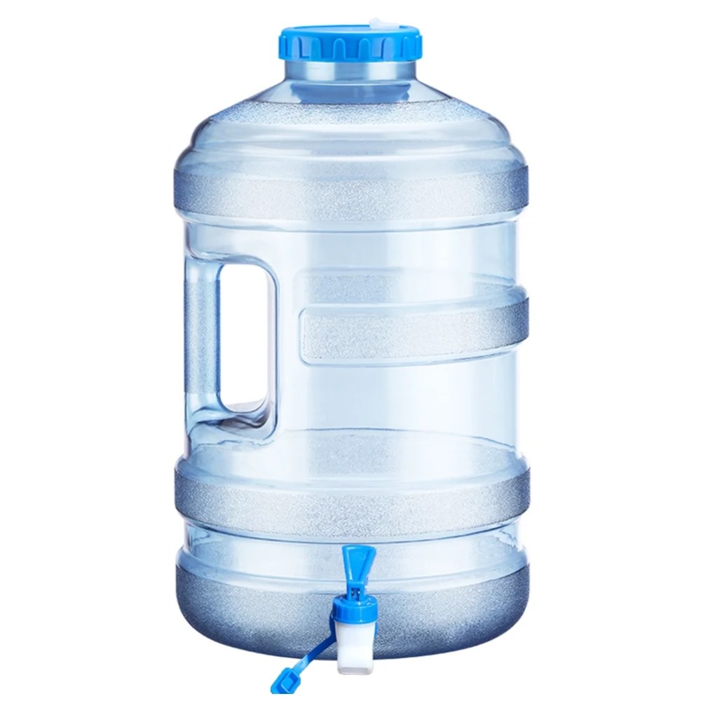 HBASD Pure Water Bucket with Spigot - 5 gal Portable Jug with Handle - Large Capacity Camping Water Storage for Outdoor Hiking (Blue)