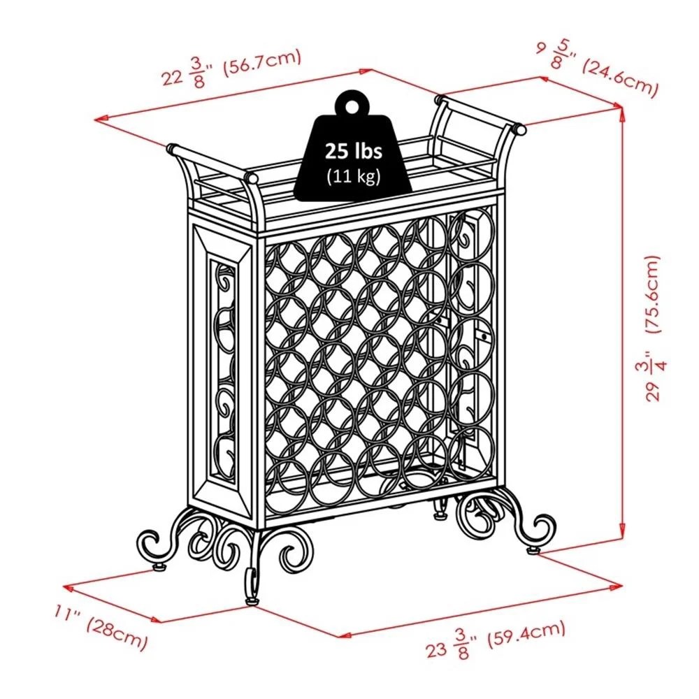 Winsome Silvano Transitional Wood/Metal Wine Rack with Removable Tray in Bronze - Image 3