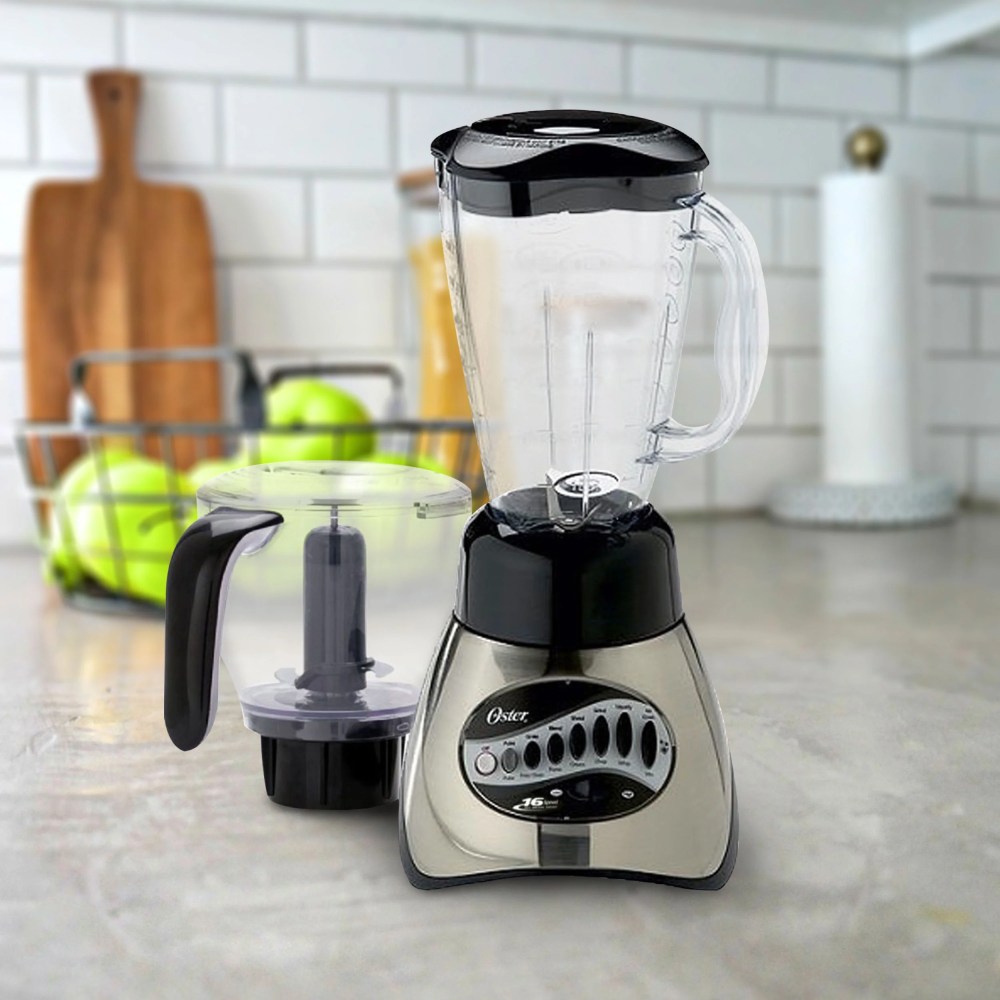 Oster Classic Series 16-Speed Blender Plus Food Chopper,Glass Jar,Brushed Nickel - Image 4