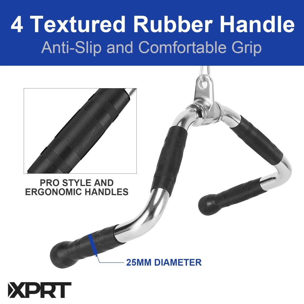 XPRT Fitness LAT Curl Pulldown Cable Machine Attachment Underhand Grip Bar, Solid Steel - Image 2