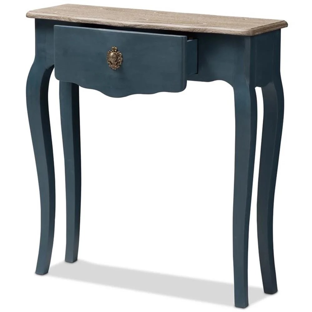 Baxton Studio Mazarine Classic and Provincial Blue Spruce Finished Console Table - Image 5