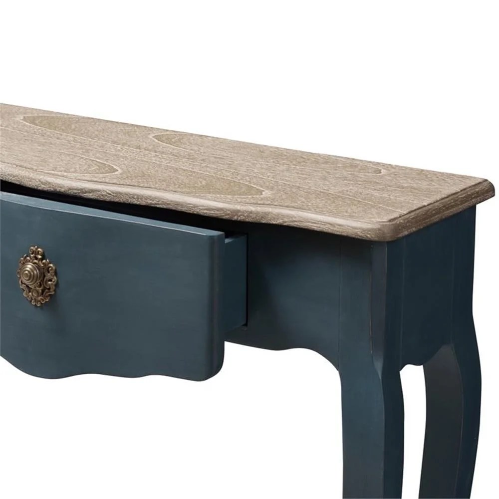 Baxton Studio Mazarine Classic and Provincial Blue Spruce Finished Console Table - Image 11