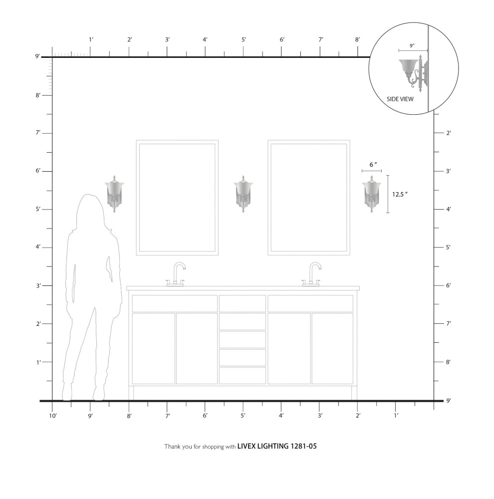 Livex Lighting French Regency Bath Light in Chrome - Image 4