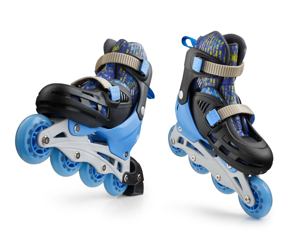 New Bounce Adjustable Inline Skates for Kids-4 Wheel Roller Blades-Blue-Adjustable Size and Comfortable Fit for Kids - Image 4