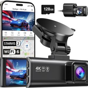REDTIGER F7NP Dash Cam Front and Rear,  4K Full HD Car Camera with STARVIS 2,  3.18" IPS Screen,  Free 128GB Card,  5.8GHz Wi-Fi,  GPS,  Night Vision,  Loop Recording,  Parking Mode