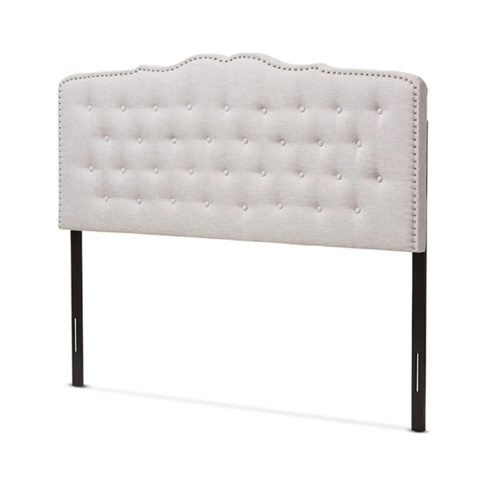 Baxton Studio Lucy Modern and Contemporary Greyish Beige Fabric Queen Size Headboard,Wholesale Interiors