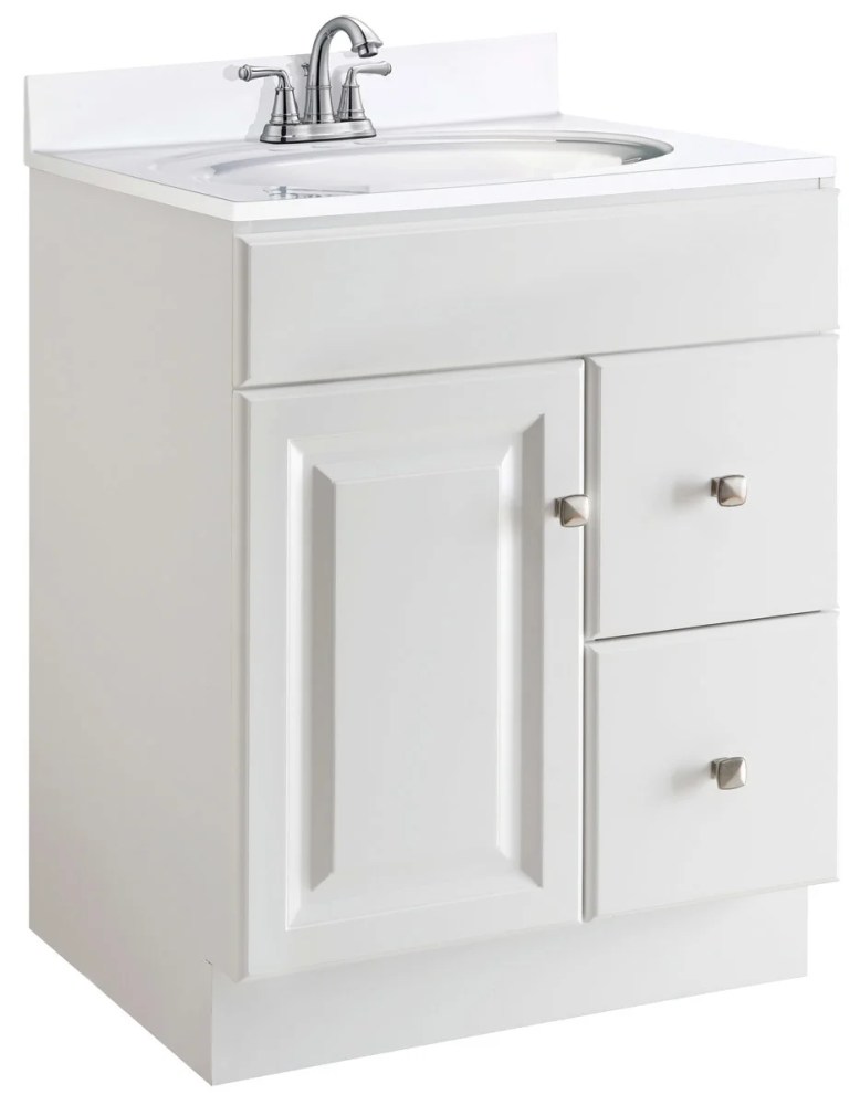 Design House Solid Wood 24" Wyndham 1-Door Ready to Assemble Bath Vanity Cabinet, White - Image 6