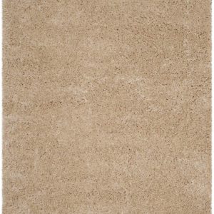 SAFAVIEH Polar Abbot Solid Shag Area Rug, Light Beige, 4" x 6"