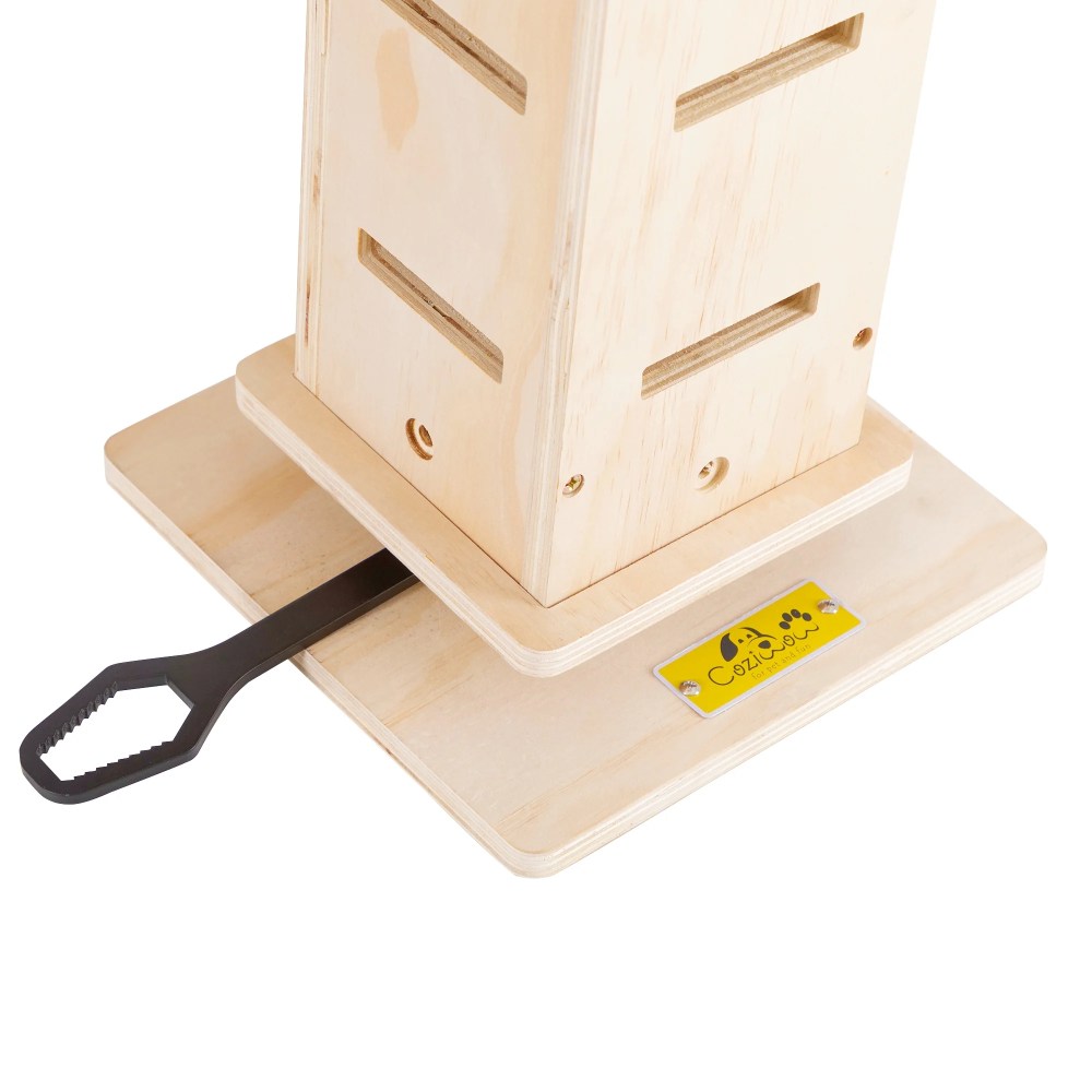 COZIWOW Floor to Ceiling Cat Tree Tower for Indoor Large Cats Tall Cat Climber with Adjustable Height (98-114 inches) 7 Tier Wood Cat Climbing Tower - Image 7