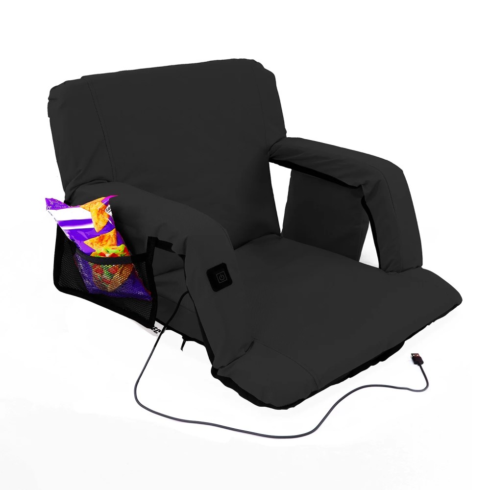 Xspec Large Wide Heated Reclining Stadium Seat with Armrest,  Battery NOT