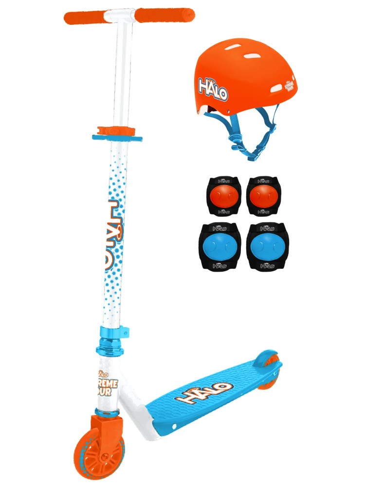 Halo 2 Wheel Scooter Combo Set - Xtreme Sour Orange - Scooter, Helmet and Pad Sets - Unisex