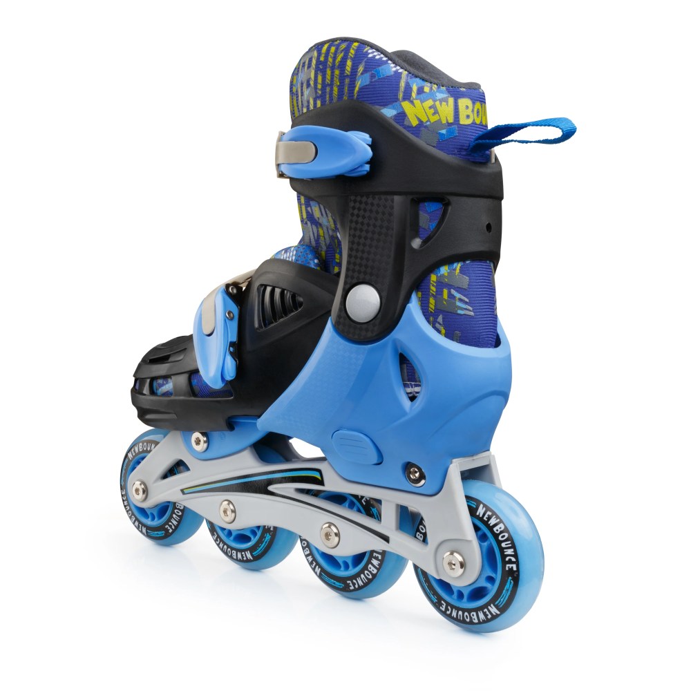 New Bounce Adjustable Inline Skates for Kids-4 Wheel Roller Blades-Blue-Adjustable Size and Comfortable Fit for Kids - Image 3