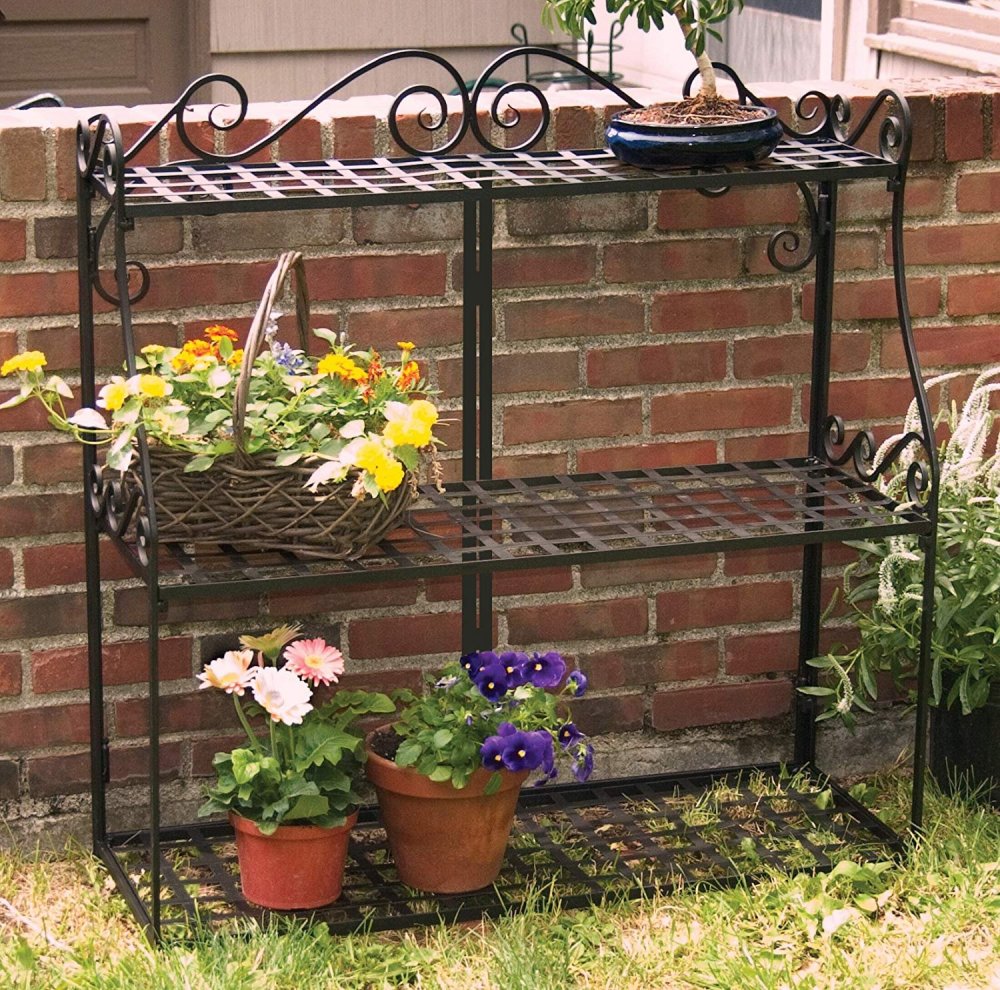 Panacea Products Forged 3-Tier Plant Stand, Black - Image 3