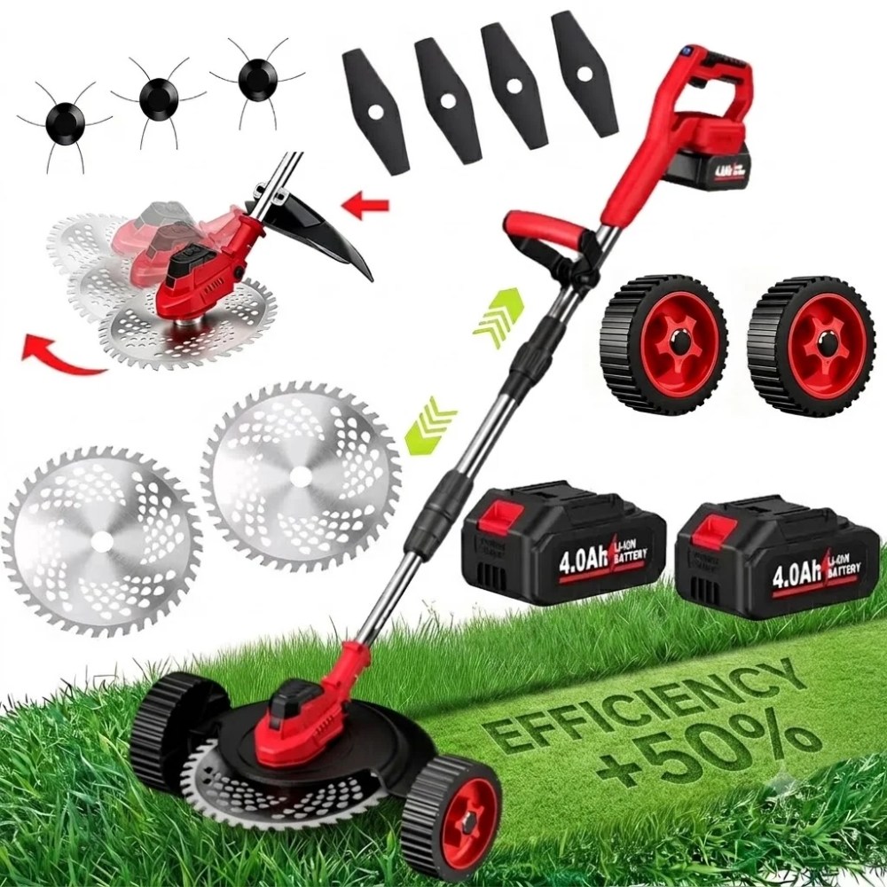 9 inch 21V Cordless Electric Weed Eater,Battery Powered Weed Wacker & Lightweight Grass Trimmer with 4.0Ah Battery and Charger for Trimming and Edging
