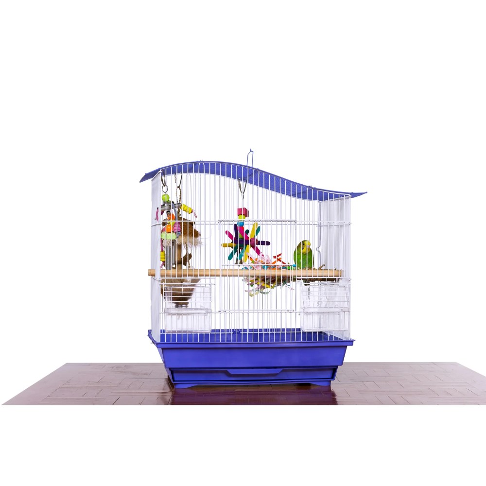 Prevue Pet Products Soho Wave Top Roof Blue & White Bird Cage SP41613B/W - Image 3