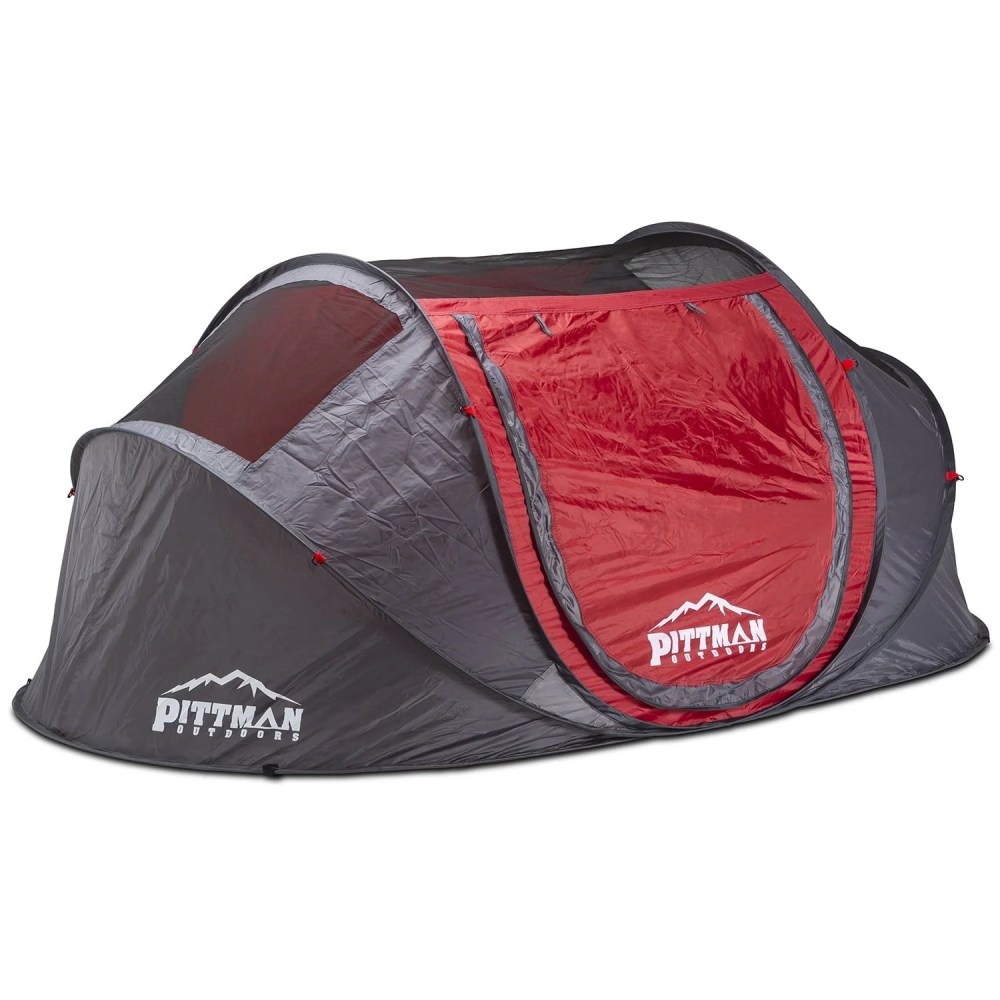 Pittman Outdoors 2 Person Instant Camp Tent, Auto Setup Pop Up Tent, Waterproof with Large Mesh Windows