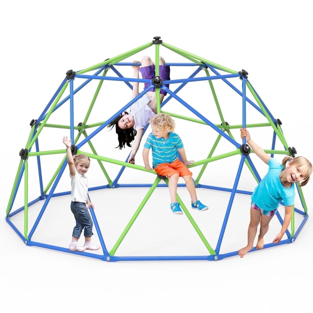 WOSTOO 10FT Climbing Dome, Kids Dome Climber Jungle Gym Outdoor Toddler Play Set for Kids 3-10 Year Outdoor Play , Supports up to 880lbs
