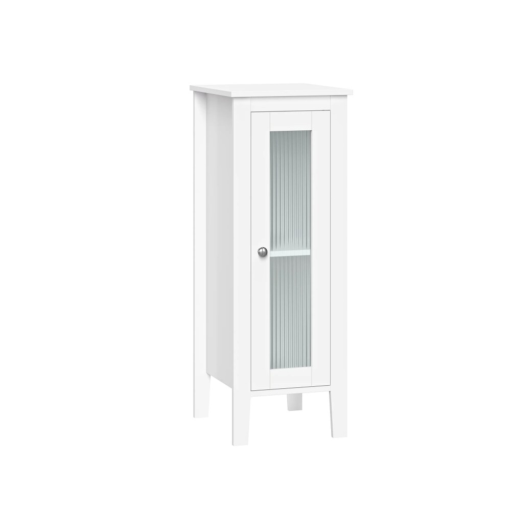 RiverRidge Prescott 1-Door Slim Bathroom Storage Cabinet and Organizer Shelf - White