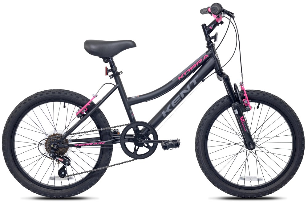 20" Kent Kobra Mountain Bicycle, Fits Rider 4'2" - 5", Black/Pink, Child, Unisex