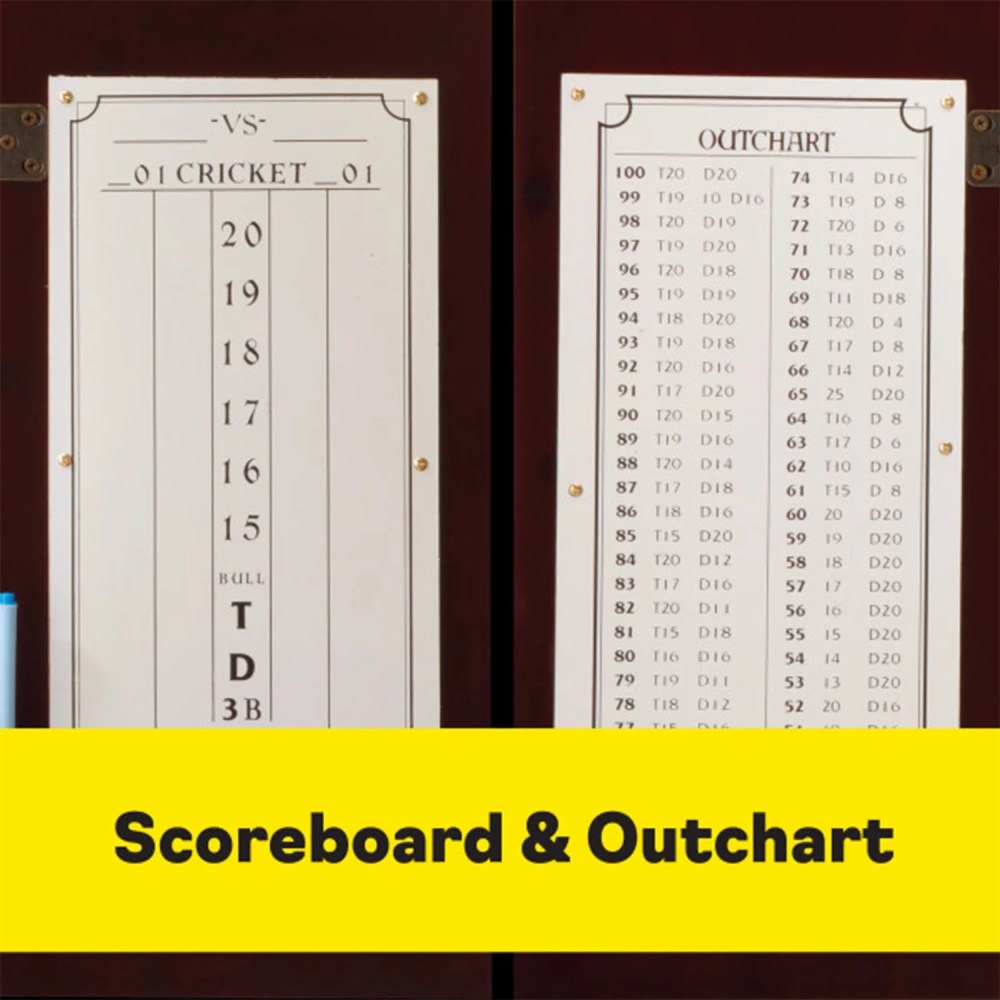 Viper Hudson Steel Tip Dartboard Cabinet with Scoreboard, Mahogany - Image 6