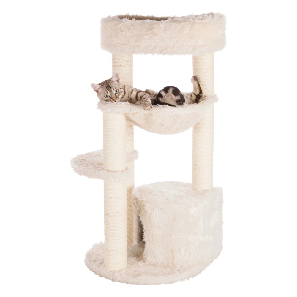 TRIXIE Baza Junior Jute & Plush 3-Level 39" Cat Tower, Scratching Posts and Condo, Cream - Image 6